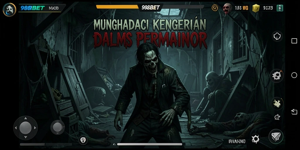 Screenshot utama 988BET menampilkan suasana mencekam dalam gameplay Horror.