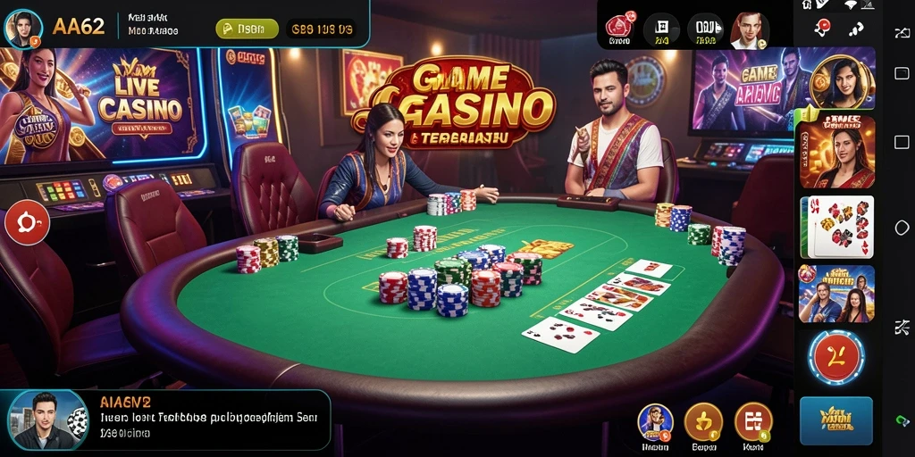 Screenshot gameplay Live Casino yang mendebarkan dan interaktif.