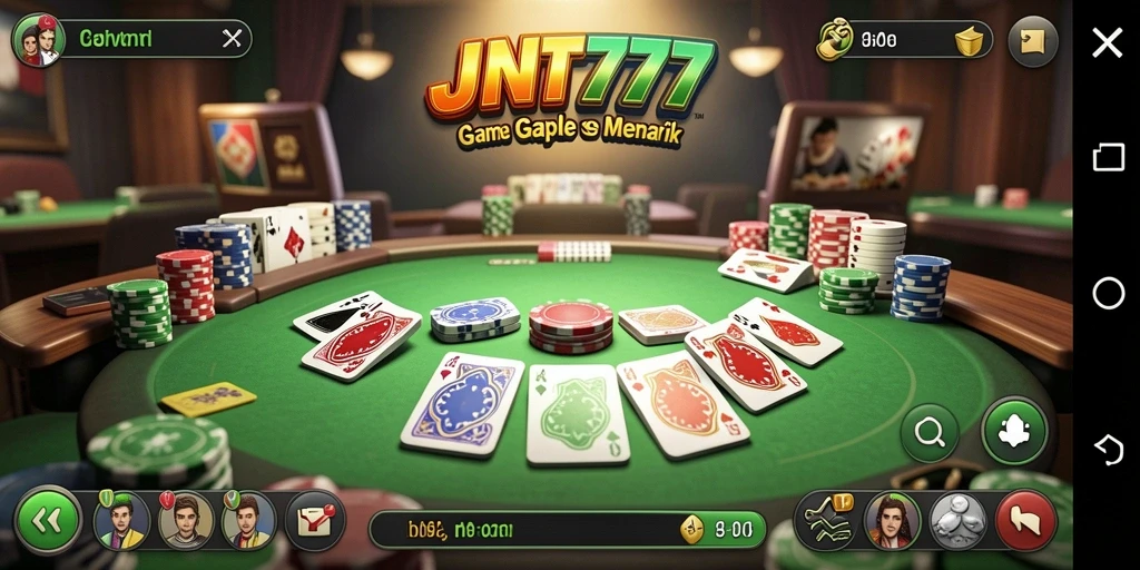 Tampilan gameplay seru dalam aplikasi JNT777 Game Gaple.