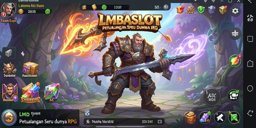 Tampilan gameplay LMBASLOT yang mendebarkan dalam pertempuran RPG.