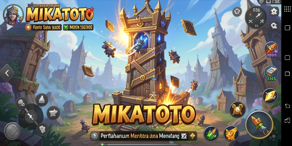 Tampilan gameplay MIKATOTO yang seru dan menantang di Tower Defense.