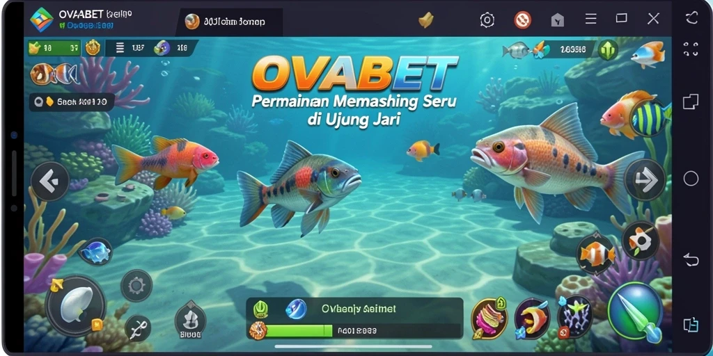 Screenshot gameplay OVABET menampilkan momen menangkap ikan yang mendebarkan.