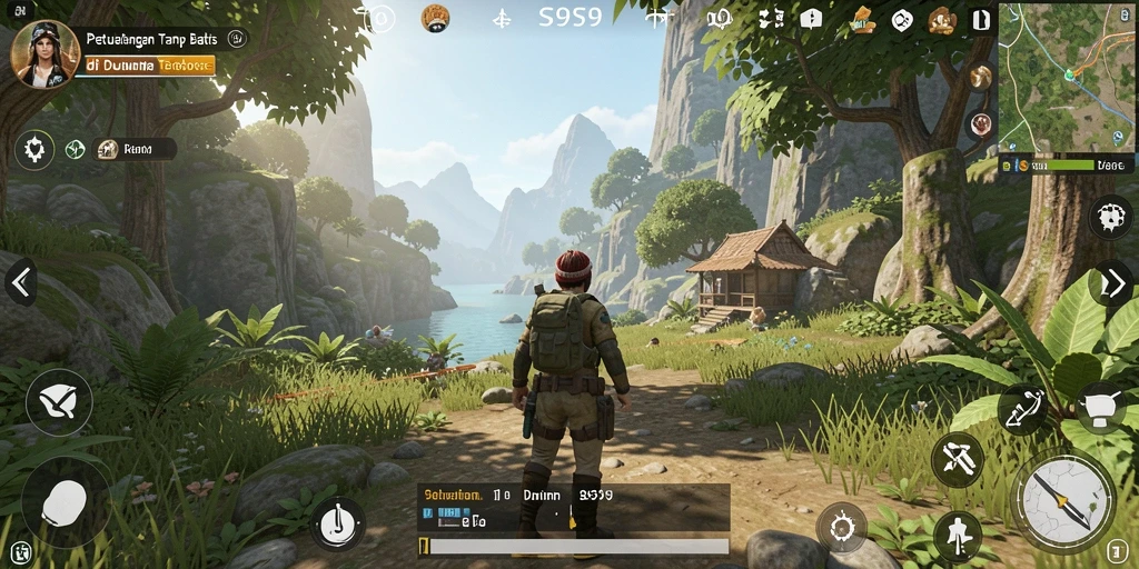 Screenshot gameplay yang menampilkan kebebasan eksplorasi dalam dunia terbuka.