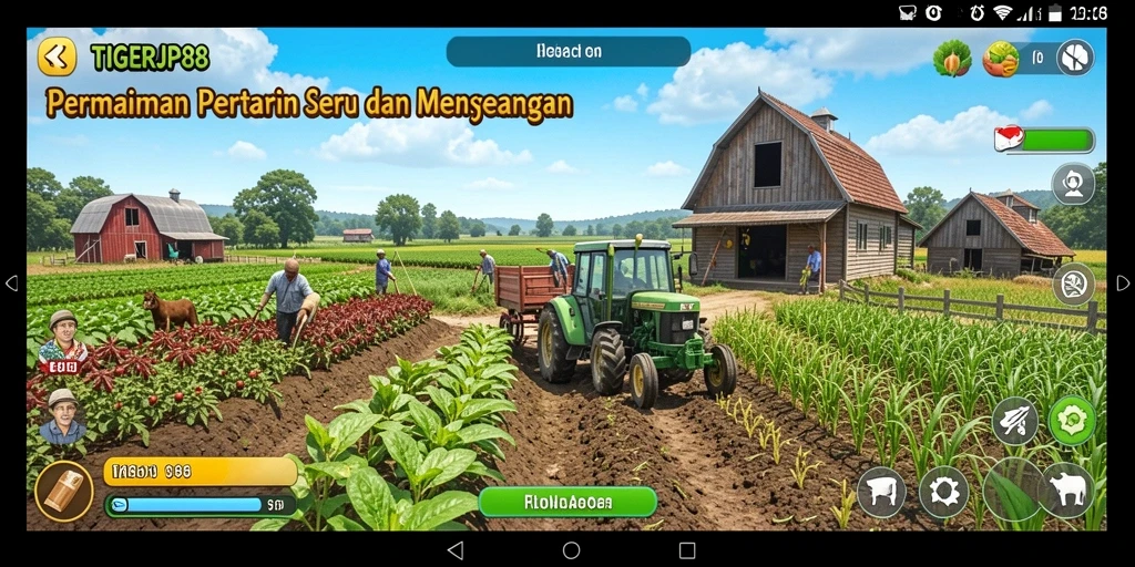 Tampilan gameplay menarik dari TIGERJP88 dengan ladang yang subur.