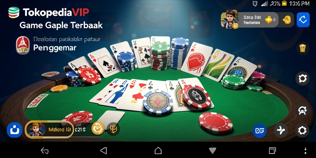 Screenshot gameplay TOKOPEDIAVIP yang menampilkan keseruan permainan Gaple.